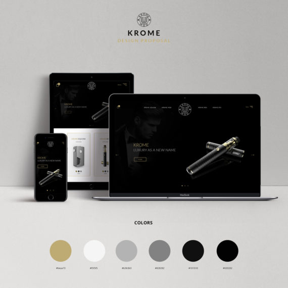 Homepage design proposal for electronic cigarette by Ana Balog design